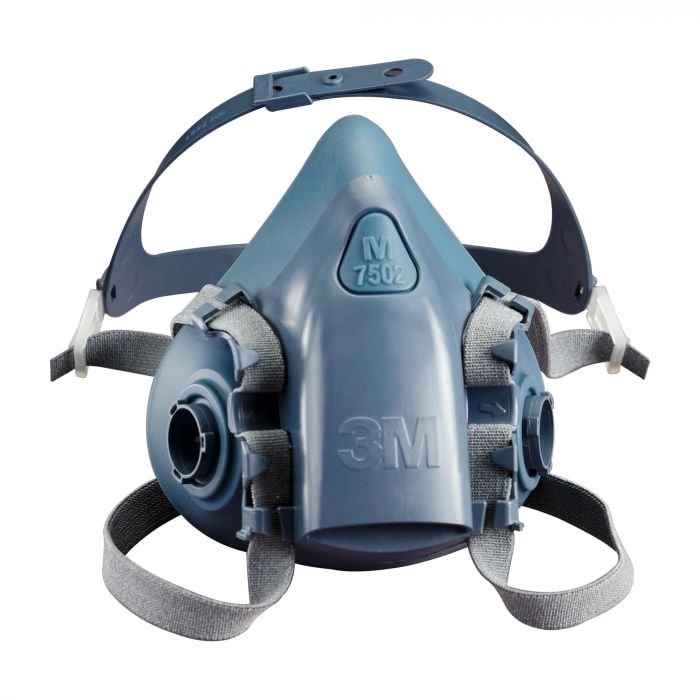 Blue respirator mask with 3M logo on a white background