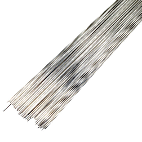 A collection of Aluminium Alloy TIG Welding Rods laid out in parallel.