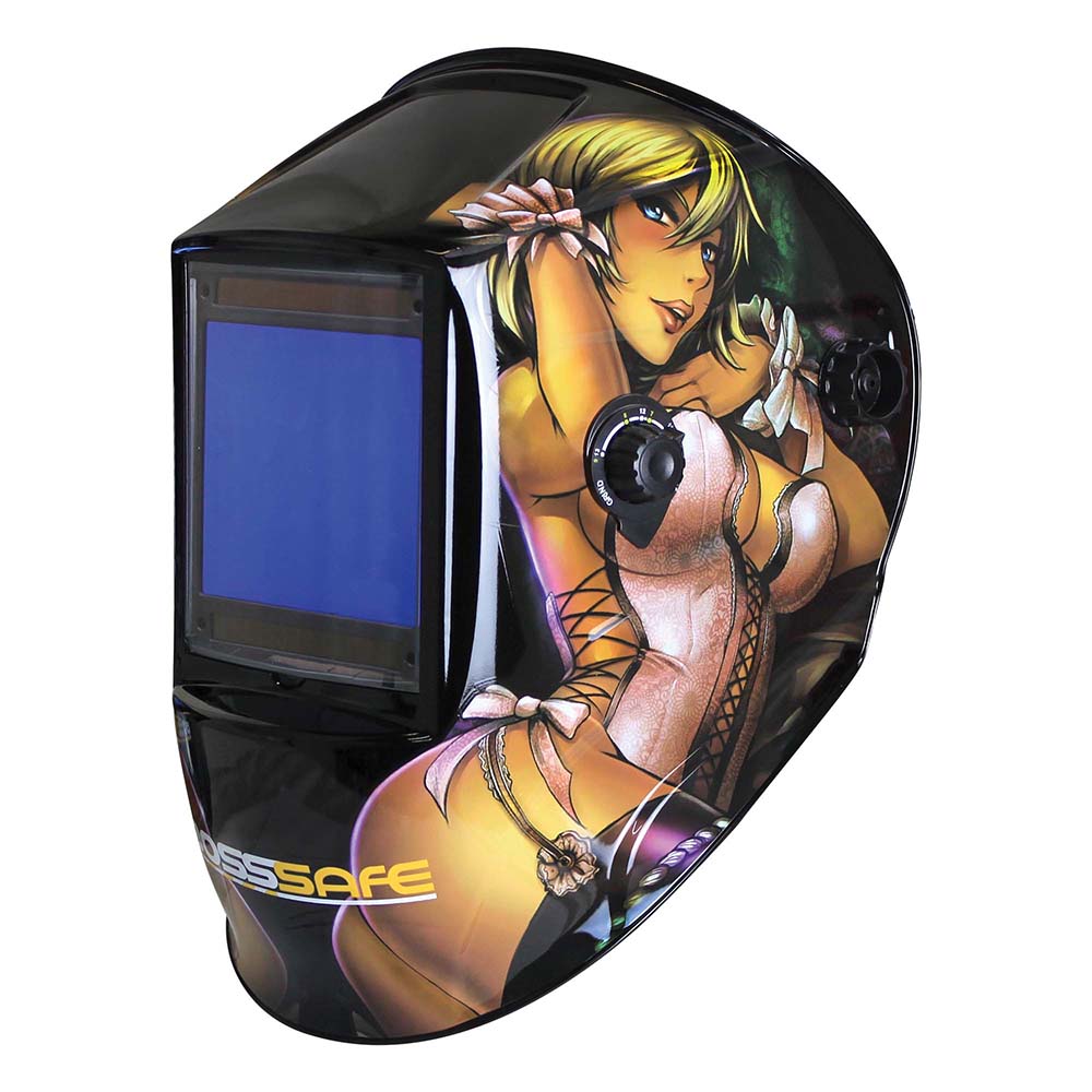 Bossafe Welding helmet with anime-style Vixen design