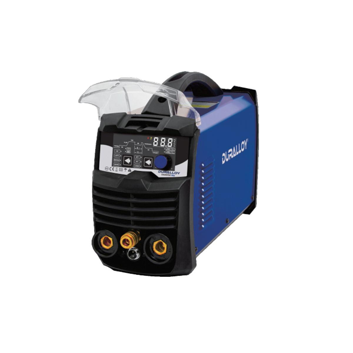 Duralloy 205P DC PULSE 240V DC TIG Welding with a digital display.