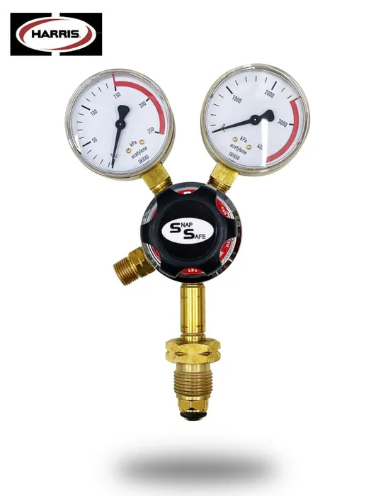 Harris 801 Acetylene Cylinder Pressure Regulator – 0-150kPa Vertical Inlet (Snap Safe)