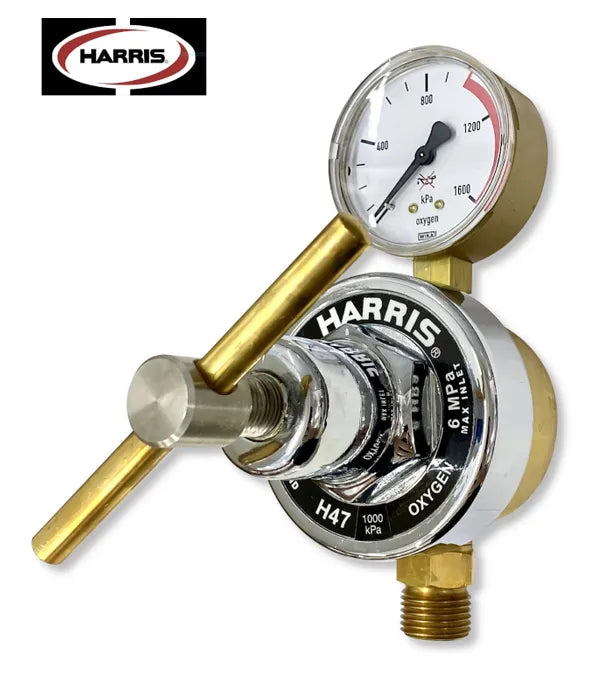 Harris H47 Oxygen Pipeline Regulator 0–1,000 kPa Extra High-Flow (1/2" NPT-F Rear Inlet)