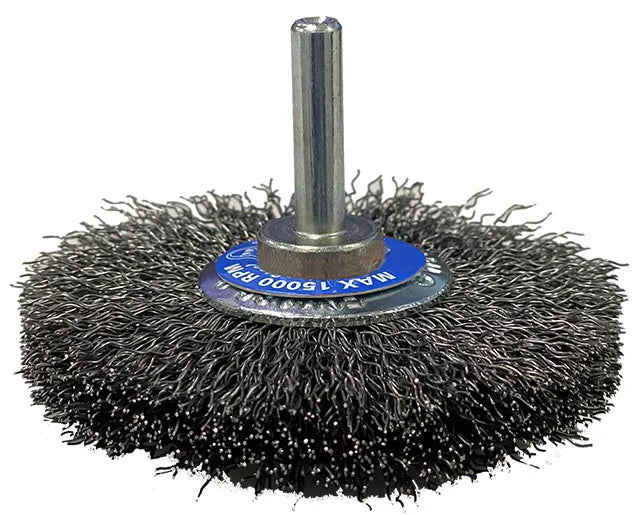 Wire Steel Spindle Mount Wheel brush Ø70 x W12mm x 6mm Shaft x 0.3mm