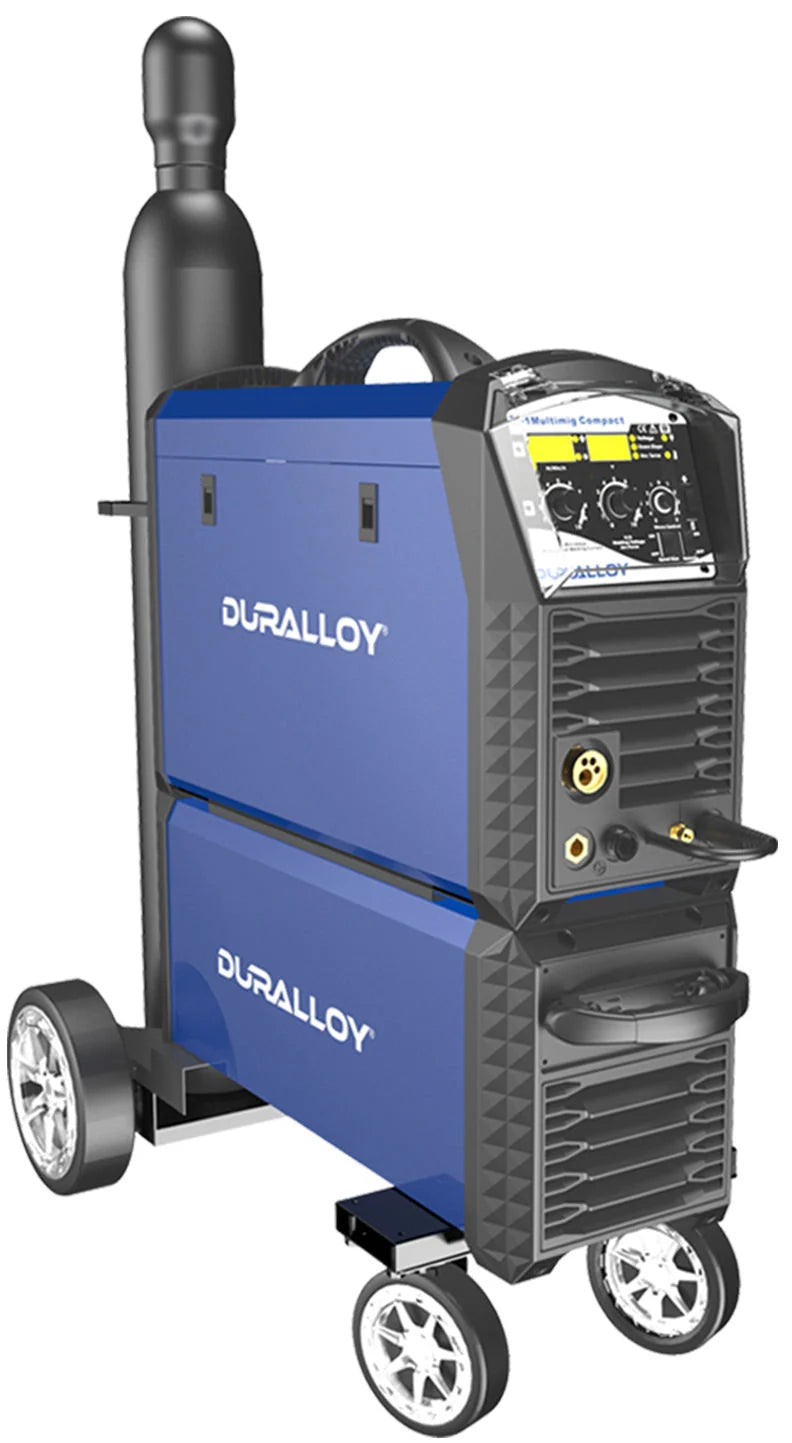 Duralloy 351 MULTIMIG 415V Multiprocess Welder – 350A MIG TIG MMA with Separate Wire Feeder on Trolley