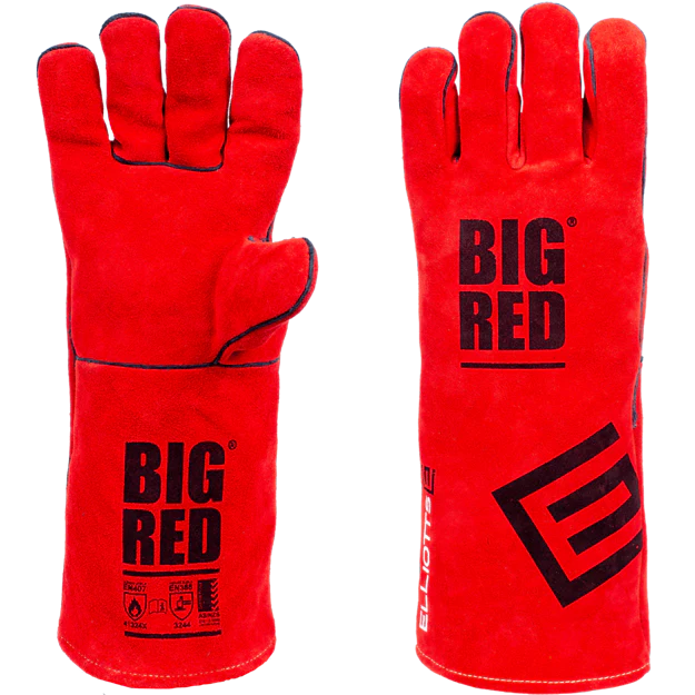 Elliotts big red gloves