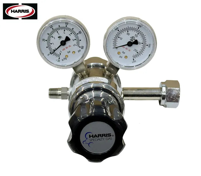 Harris 702 High-Purity Multi-Stage CO2 Regulator – 0–50 psi T30 Side Inlet