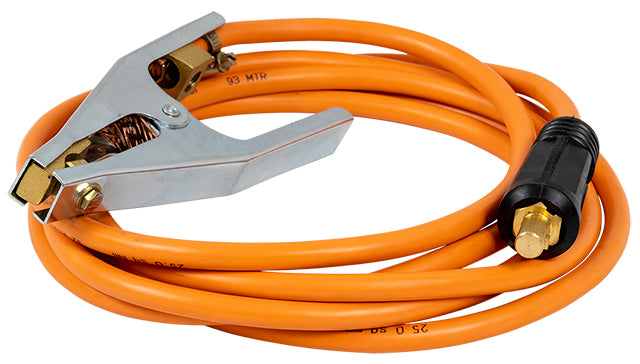 An orange 280A Earth Lead cable with a large connector suitable for welding machines, displayed on a neutral background.