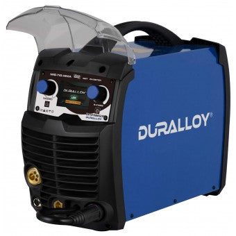 MULTIMIG 181 Double Pulse Welding Machine in blue colour with a black front panel and  LCD display