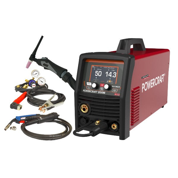 Lincoln Powercraft 200m Multi-Process 4-in-1 Welder  including welding accessories such as  welding gun, regulator etc