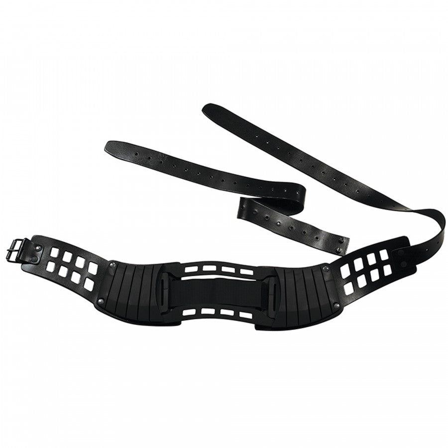 A black leather belt with ventilation holes, designed for use with 3M Speedglas Adflo helmets and Versaflo M-Series head tops with Adflo PAPR.