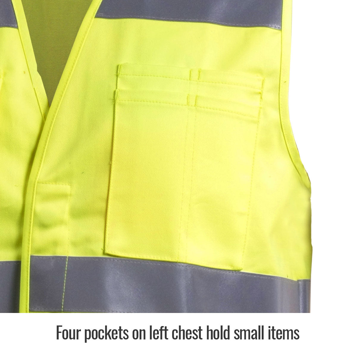 Black Stallion Hi-Vis Class 2 FR Cotton Vest VF1110 pocket view