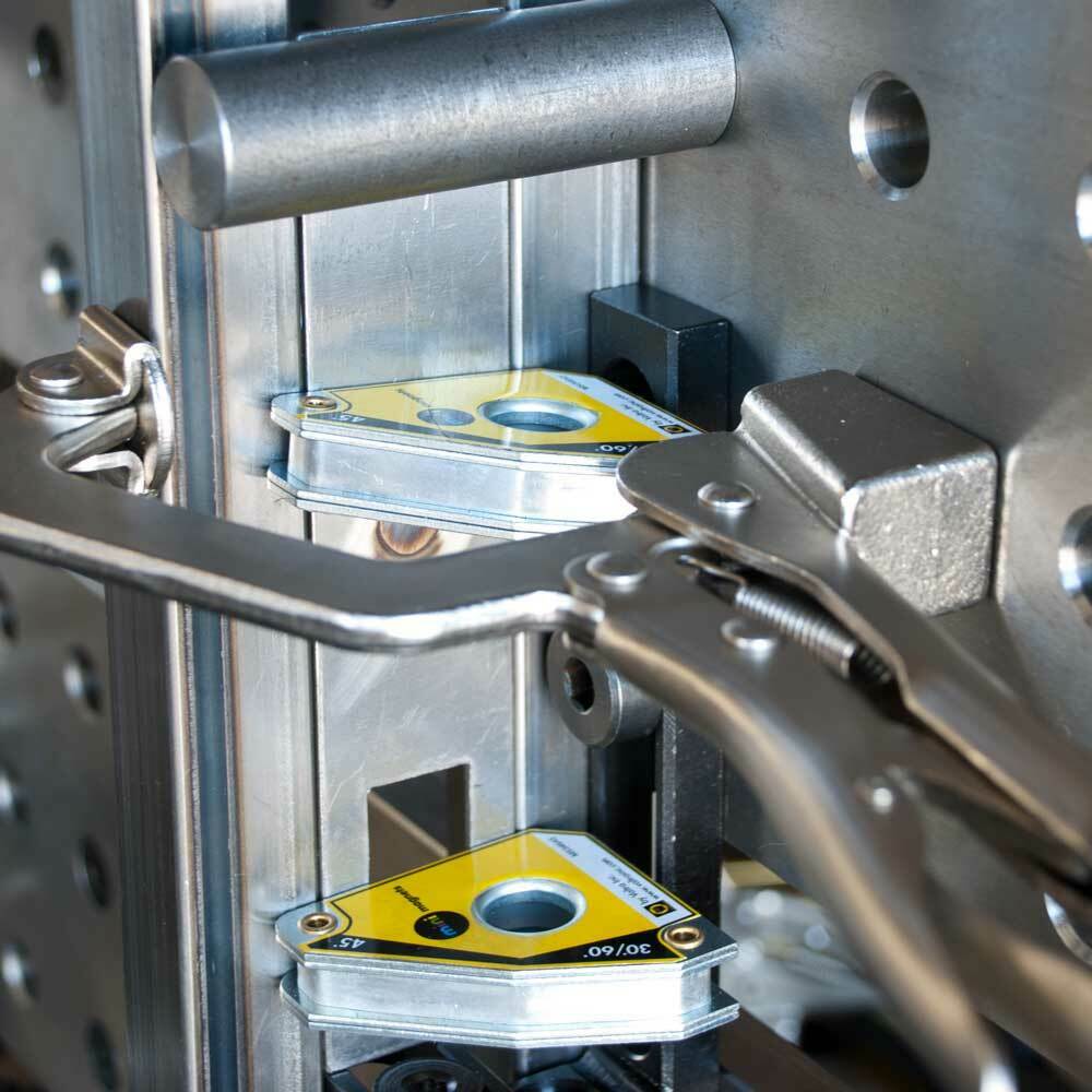 Strong Hand Magnet Multi Angle 30 60 45 90 Degree 40KG Pull Force  multiple in use shown