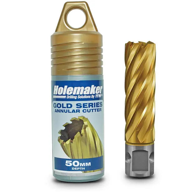 HOLEMAKER UNI SHANK GOLD SERIES ANNULAR CUTTER 50MM with package
