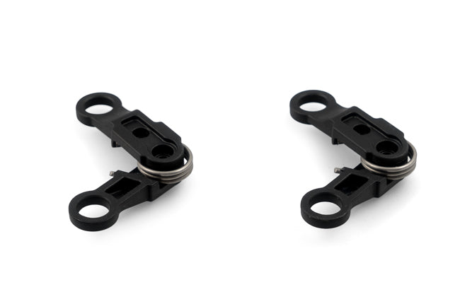 Two black hinges designed for the Speedglas G5-01 welding helmet.