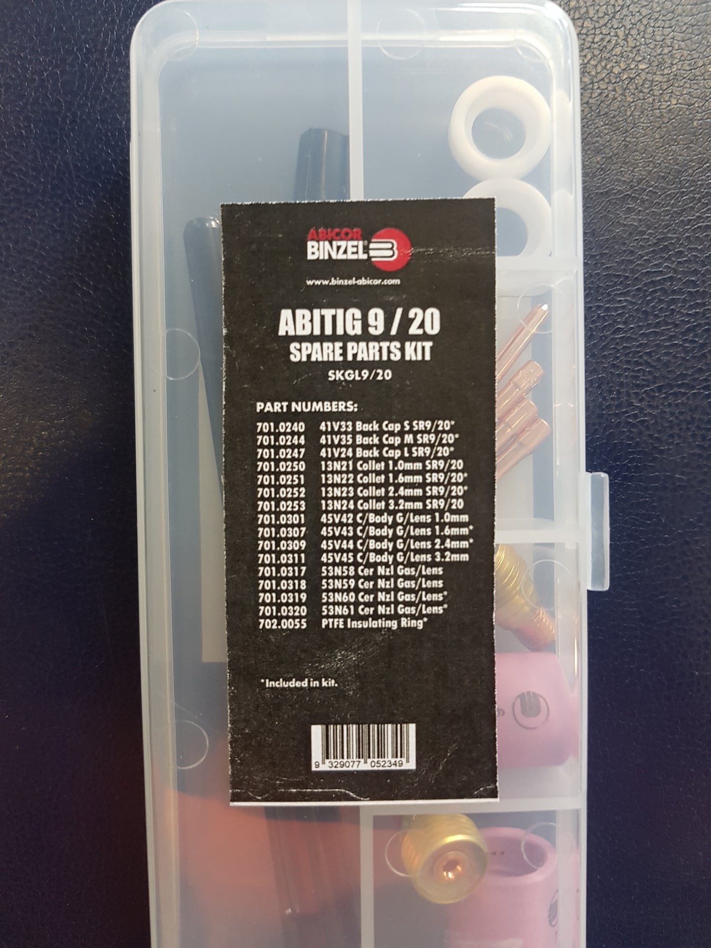 Binzel ABITIG 9/20 Spare Parts Kit list