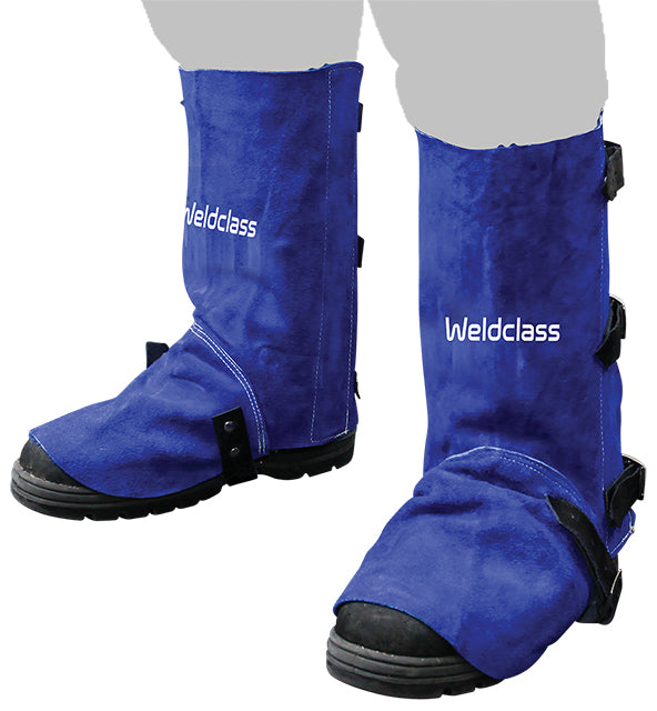 Weldclass Promax Blue Leather Buckle Fastening Spats