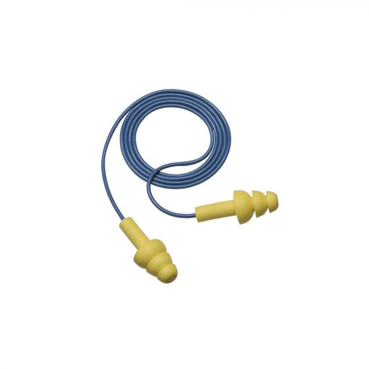 3M E-A-R Ultrafit Earplugs Corded Triple flange design with a long stem for ease of positioning. Washable and re-useable

