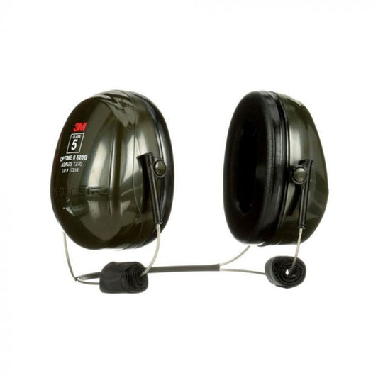 Stylish cup design Earmuffs with neckband has a slim profile and soft wide replaceable cushions. Class 5 hearing protection.
