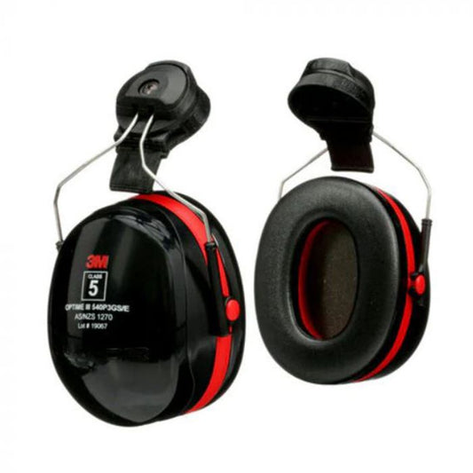 Helmet Mounted Earmuffs Class 5 hearing protection soft wide cushions and blades to attach earmuffs to common helmet slots
