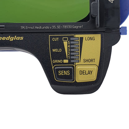 3M Speedglas 9100XXi Auto-Darkening Filter – Right Side Controls and External Button Detail