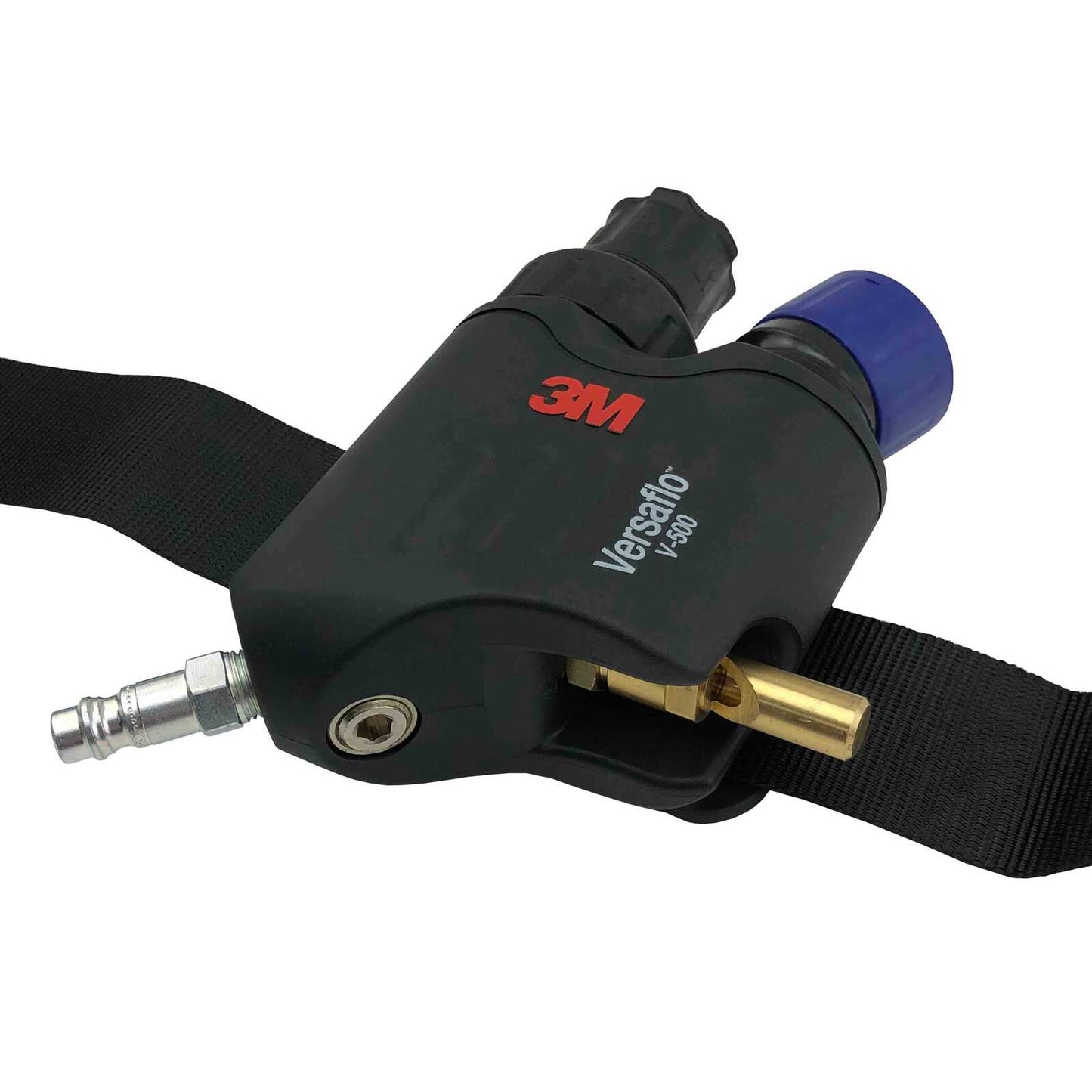 3M Versaflo V-500E Supplied Air Regulator 852017 – side view showing controls and connections 