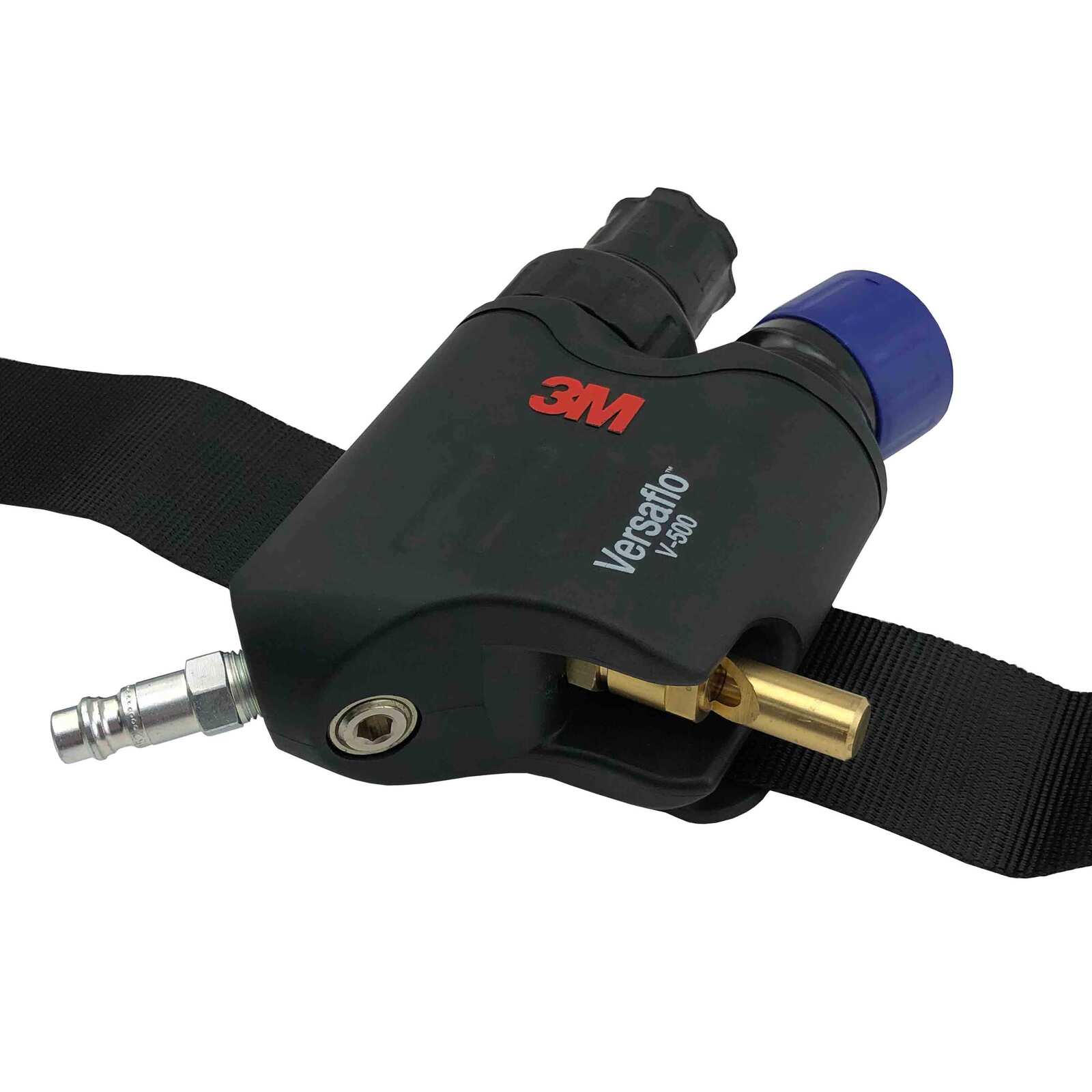 3M Versaflo V-500E Supplied Air Regulator 852017 – side view showing controls and connections 