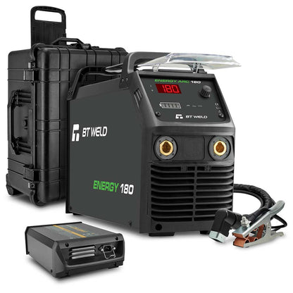 BT Weld energy 180 Arc  welding machine with accessories on a white background