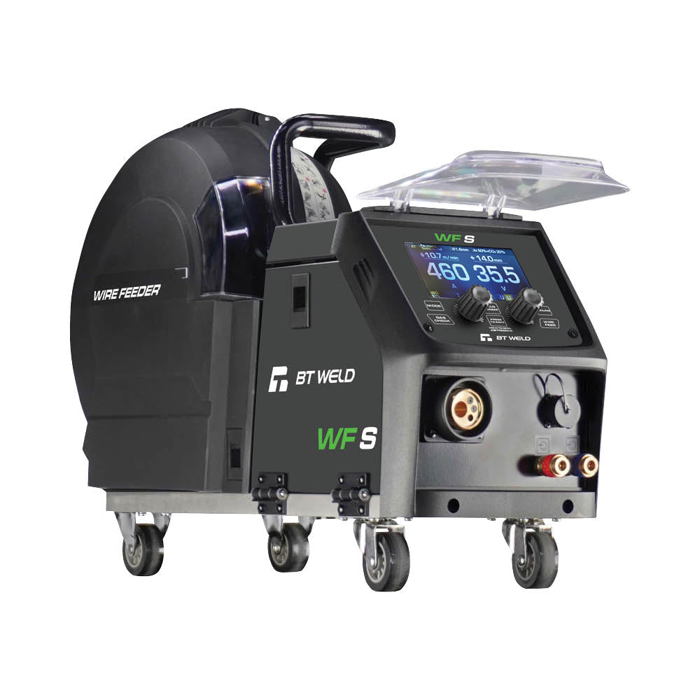 BT Weld Wire Feeder 659504 with digital display and various ports on a white background