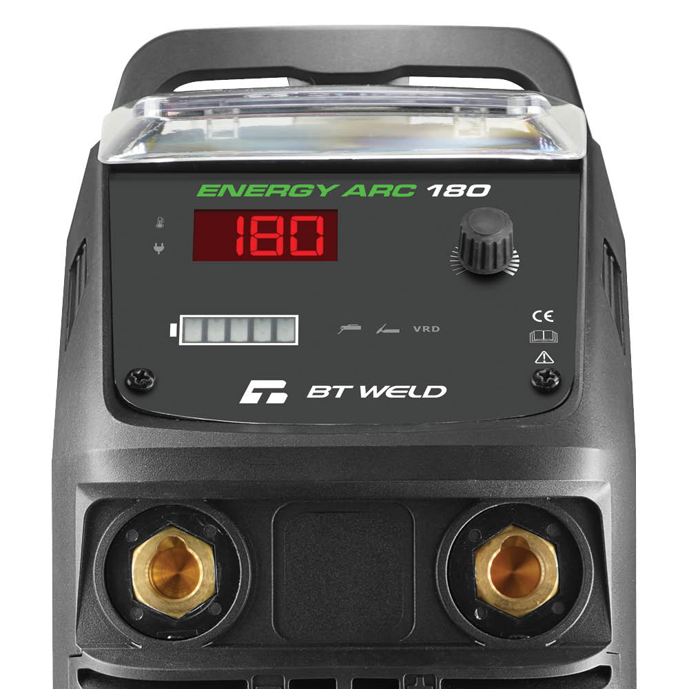 BT Weld Energy Arc 180 welding machine  Digital display on a white background