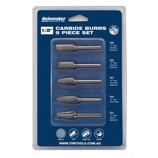 HOLEMAKER CARBIDE BURR SET, BLISTER PACK