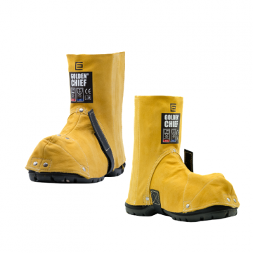 Elliotts Golden Chief Premium Nubuck Leather Welding Spats – Boot Protection from Weld Spatter