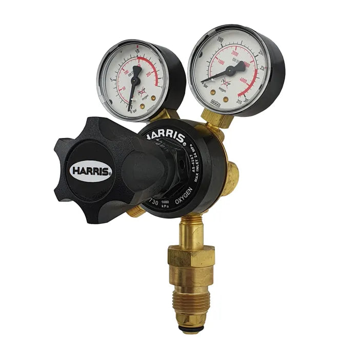 Harris 730 Oxygen Cylinder Regulator 0-1000kPa Vertical Inlet (T10)