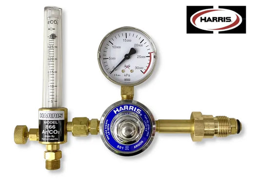 Harris 801 Argon Preset Cylinder Pressure Regulator with Flowmeter (Side Entry)
