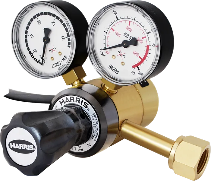 Harris 811 CO2 Heated Reg 0–30 LPM Side Inlet