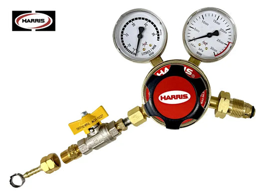 Harris 825 Ethylene Cylinder Pressure Regulator 0–30 LPM (Side Inlet, Stainless Steel Diaphragm)