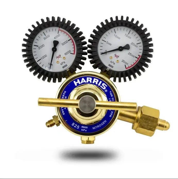 Harris 825 Nitrogen Cylinder Regulator 0-4000kPa Side Inlet SS Diaphragm (Flare Fitting)