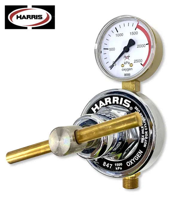 Harris 847 Oxygen Pipeline Regulator 0–1,500 kPa (1/4" NPT-F Rear Inlet)
