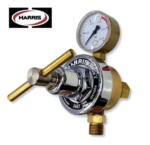 Harris H47 Oxygen Pipeline Regulator 0–1000 kPa Extra High-Flow – 1/2 Inch NPT-F Rear Inlet AS4840 Compliant