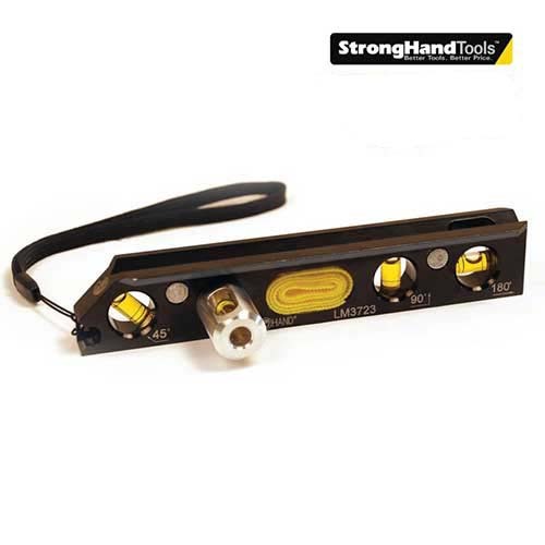 Robust, solid anodized aluminium body.
3 Vial Design for 0°, 45°, 90° for leveling