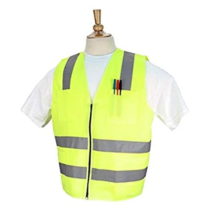 Black Stallion Hi-Vis Knit Safety Vest BX-SVY110 – ANSI Class 2 Reflective Tape Zipper Closure 