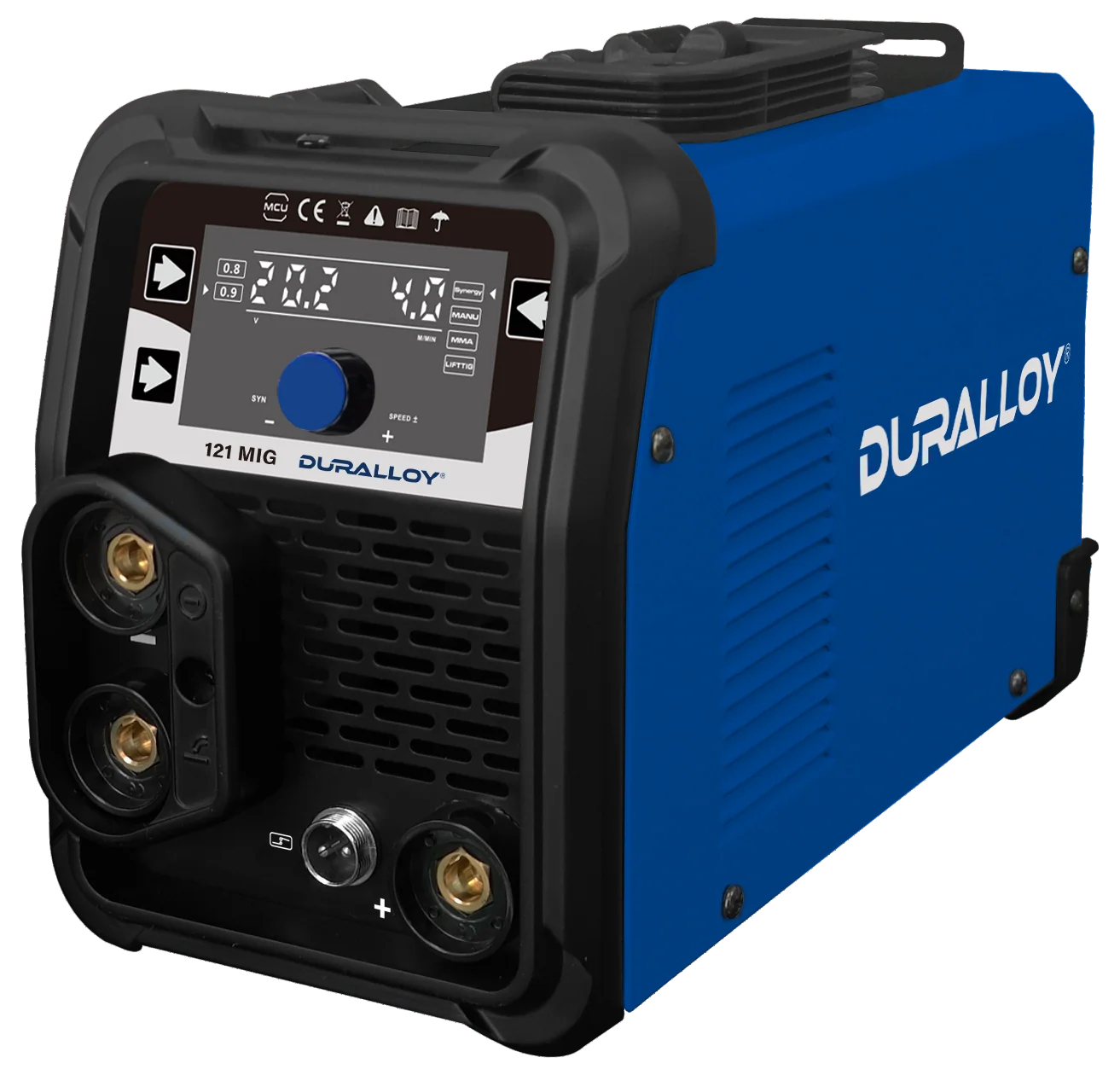 Duralloy 121 Gasless MIG Welder 10A – Compact Inverter with MIG TIG and MMA Capability