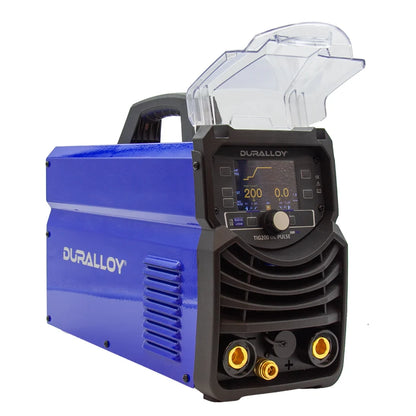 Duralloy TIG200 DC Pulse Welder – 200A SiC Inverter with LCD Display, Angle View