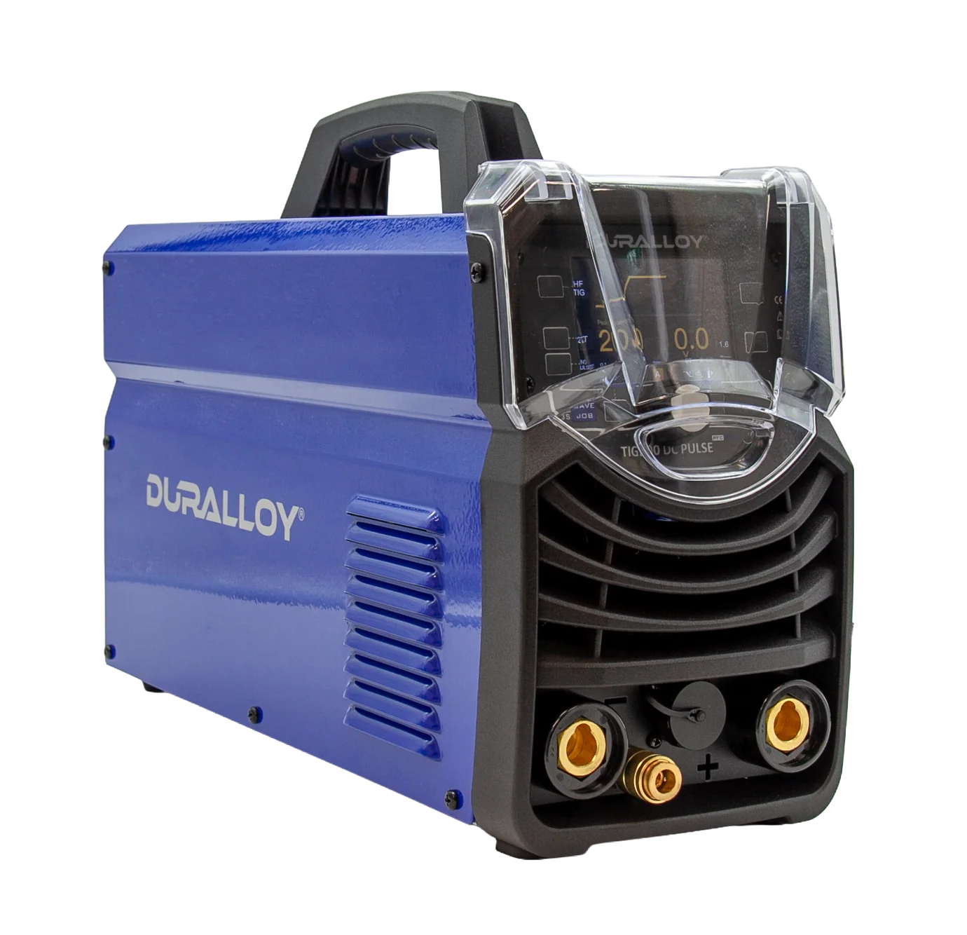 Duralloy TIG200 DC Pulse Welder – Side Profile Showing Cooling Vents and Panel Cover