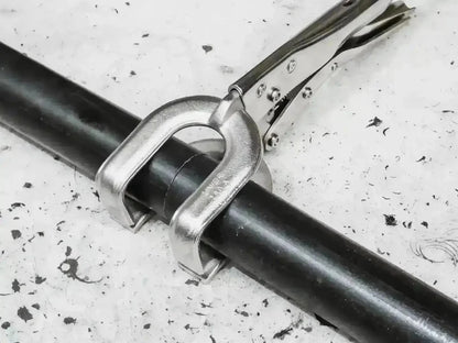 Excision Xtreme GripLox Welding Pliers – clamping a pipe in use