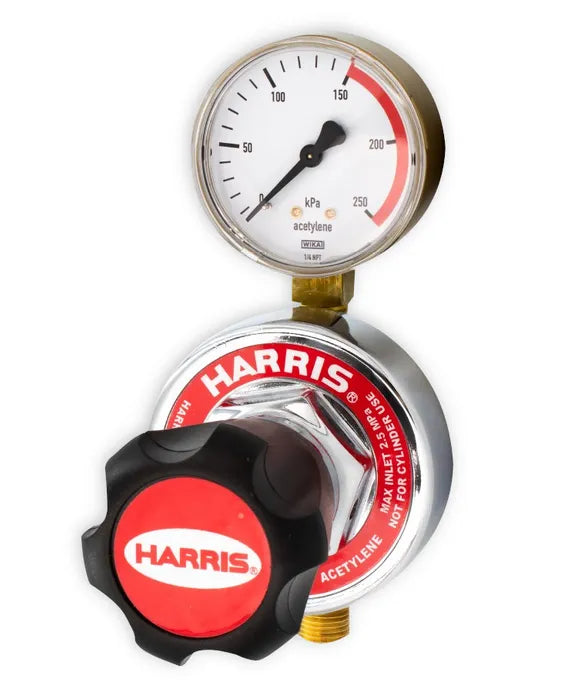 Harris 847 Acetylene Pipeline Regulator – 0–150 kPa, 1/4" NPT-F Rear Inlet