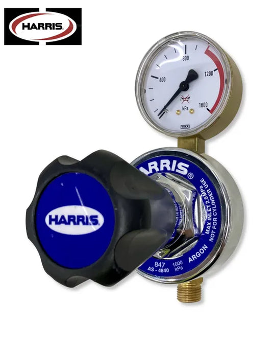 Harris 847 Argon Pipeline Regulator – 0–1,000 kPa Knob Bonnet, 1/4" NPT-F Rear Inlet
