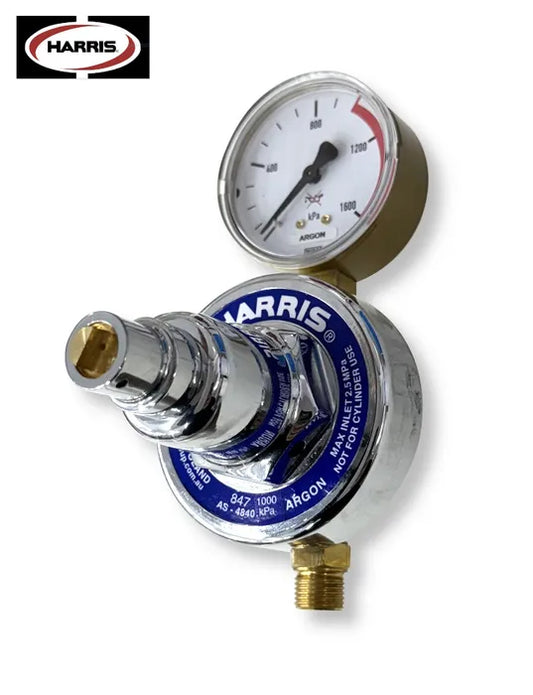 Harris 847 Argon Pipeline Regulator – 0–1,000 kPa Sav-T-Lock, 1/4" NPT-F Rear Inlet