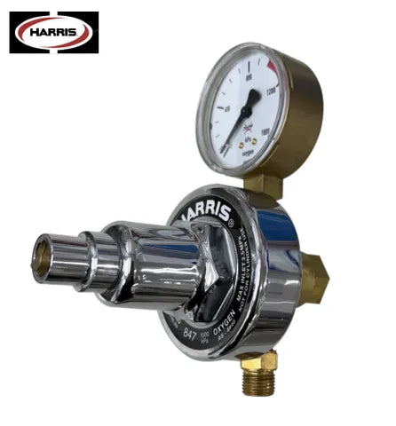 Harris 847 Oxygen Pipeline Regulator – 0–1,000 kPa Sav-T-Lock, 1/4" NPT-F Rear Inlet