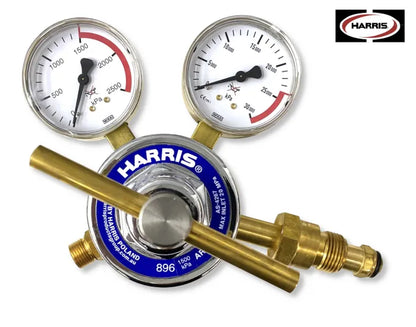 Harris 896 Dual-Stage Argon Regulator – 0–1,500 kPa T10 Side Inlet