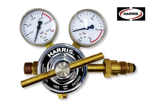 Harris H25 High-Flow Oxygen Regulator – 0–4,000 kPa T10 Side Inlet